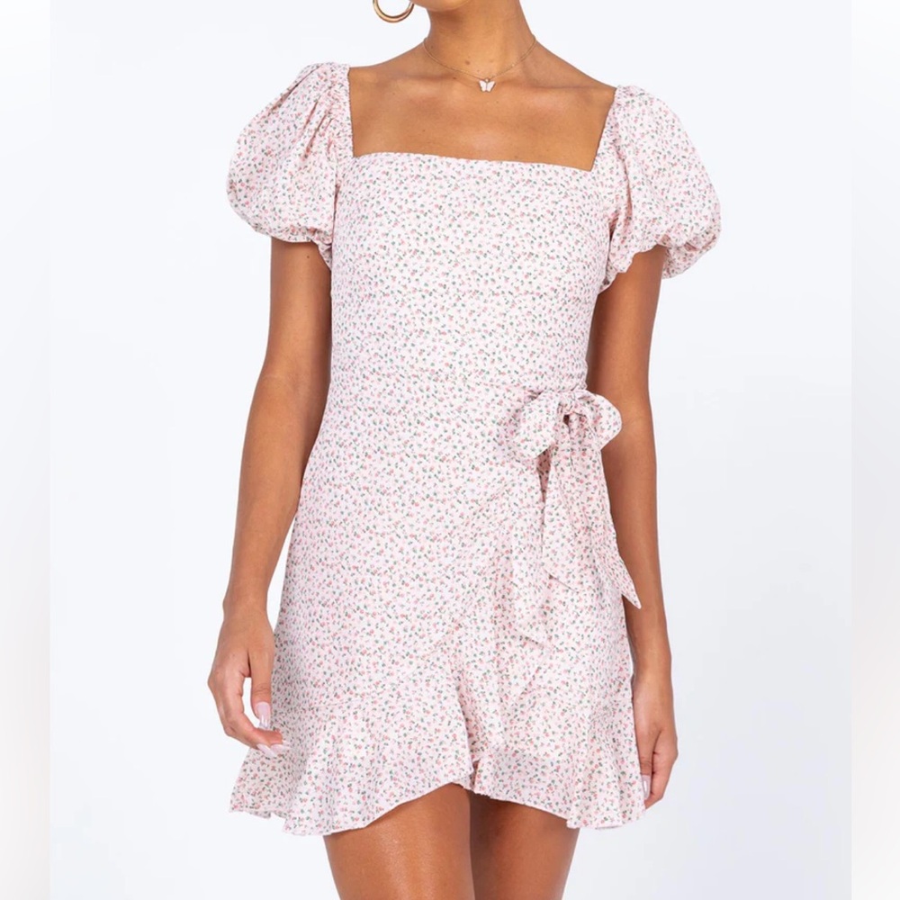 Princess Polly Annie Floral Pink Mini Dress Size 8